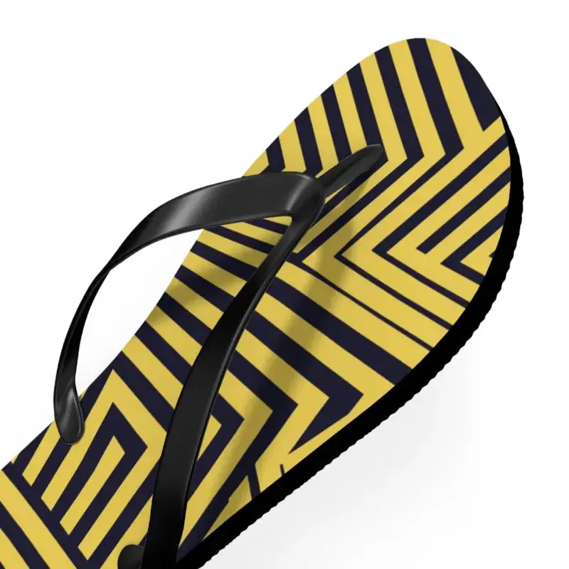 Bold Black Striped Flip Flops for Summer Fun