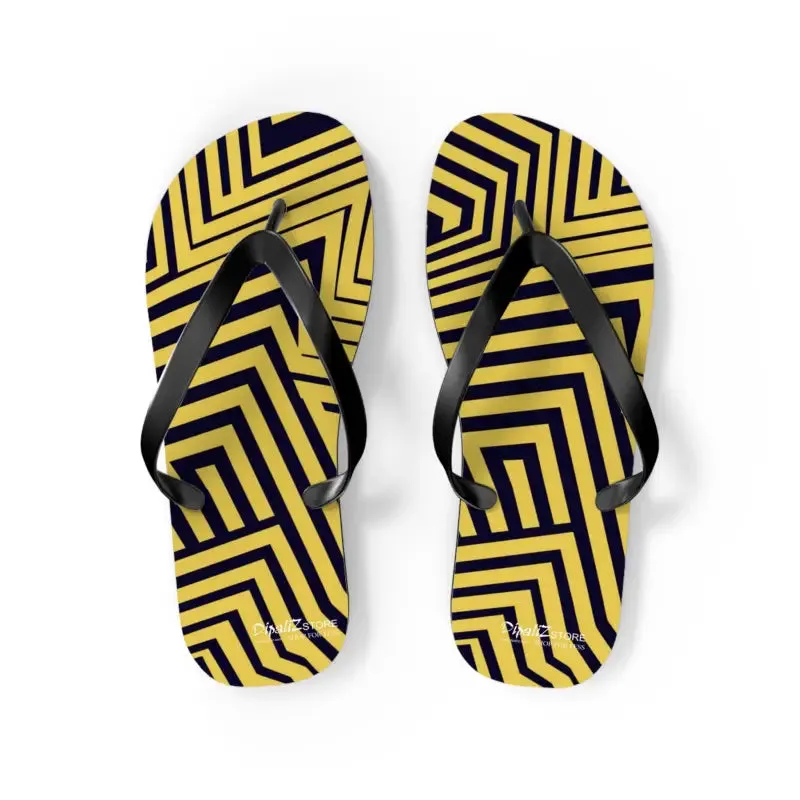 Bold Black Striped Flip Flops for Summer Fun
