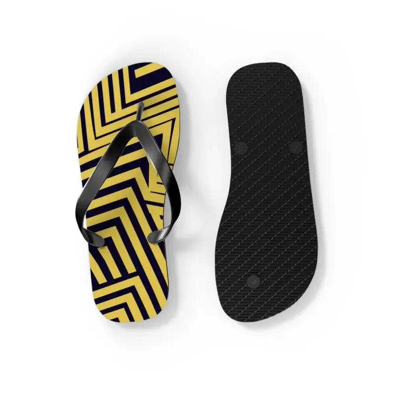 Bold Black Striped Flip Flops for Summer Fun