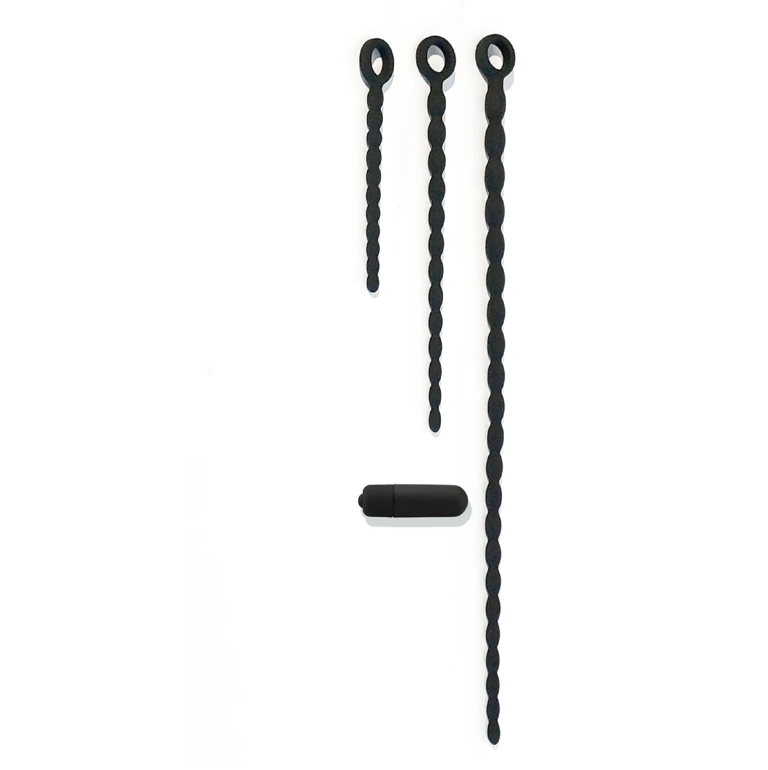 Boneyard Silicone Urethra Trainer Kit with Bullet (3 per set) - Black