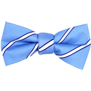 Boys Magnetic Light Blue Bow Tie with Stripes