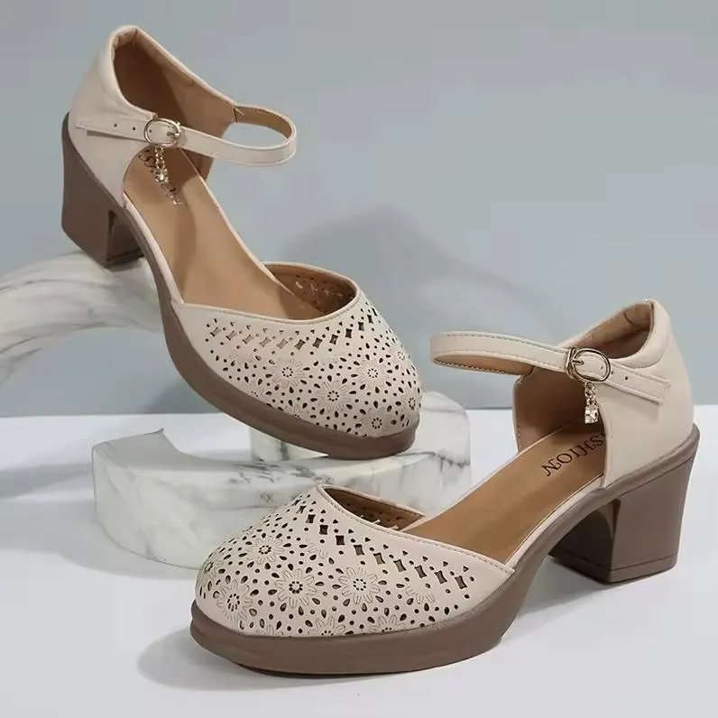 Breathable Platform Heel Sandals – Summer Hollow-Out Design