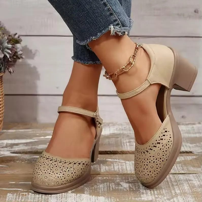 Breathable Platform Heel Sandals – Summer Hollow-Out Design