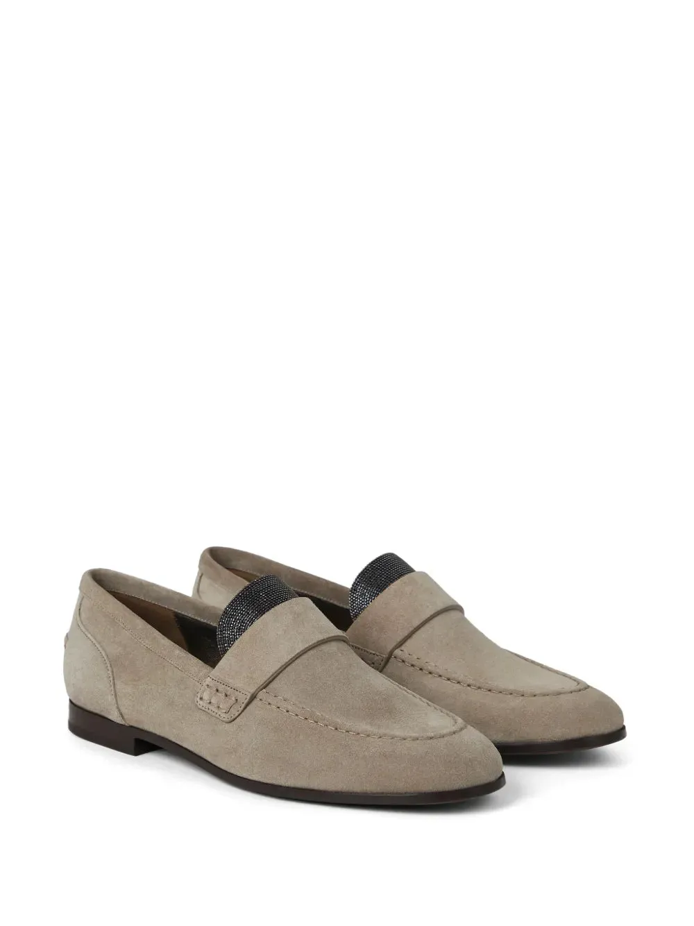 Brunello Cucinelli embellished suede loafers