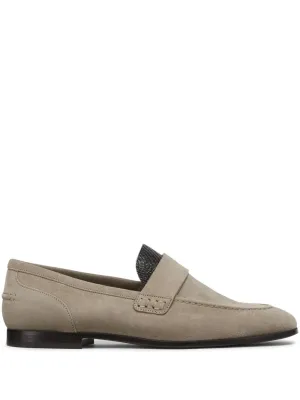 Brunello Cucinelli embellished suede loafers