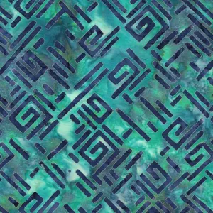 Bubbles, Curves and Corners Batiks 612402851 Turquoise Green