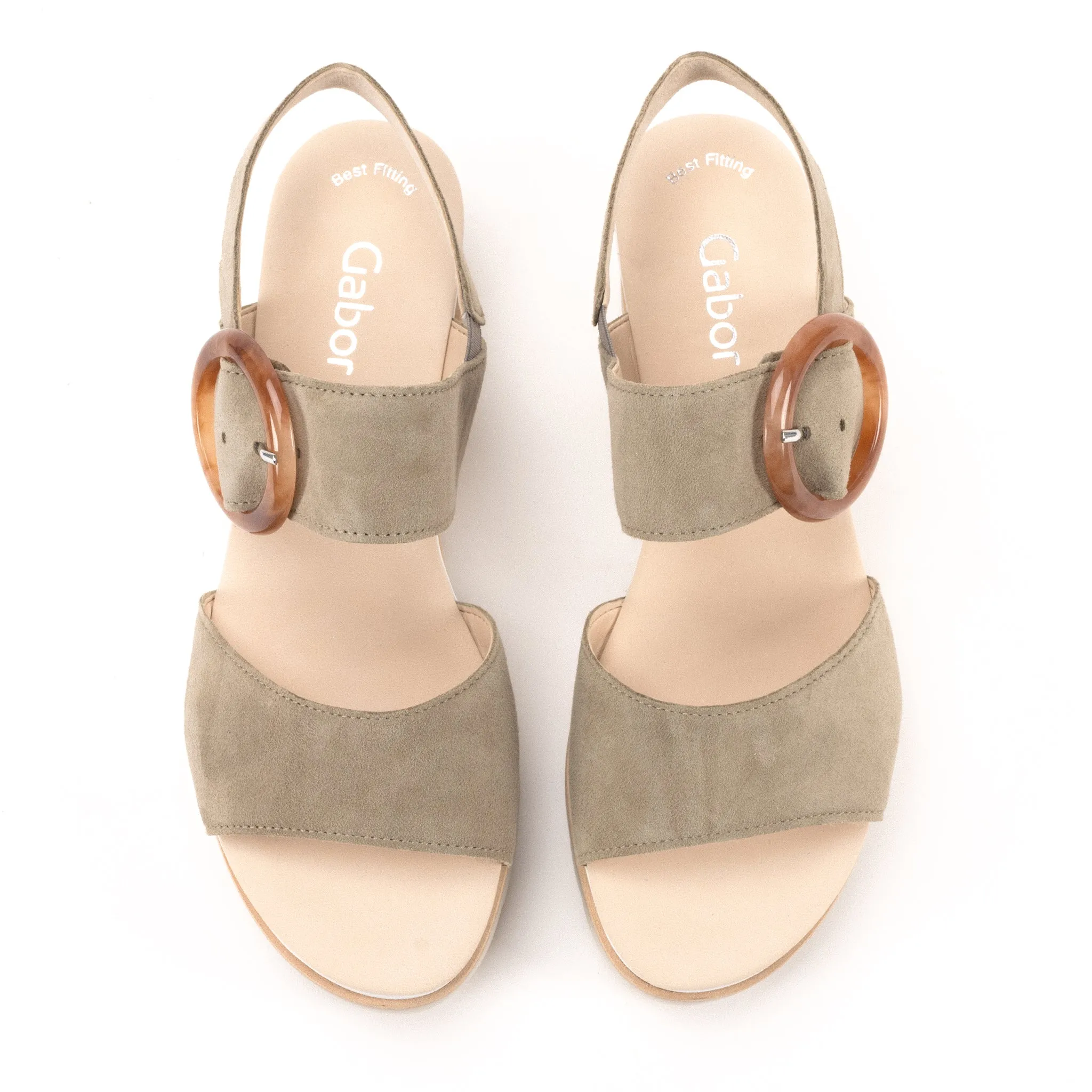 BUCKLE WEDGE - SAGE - LEATHER