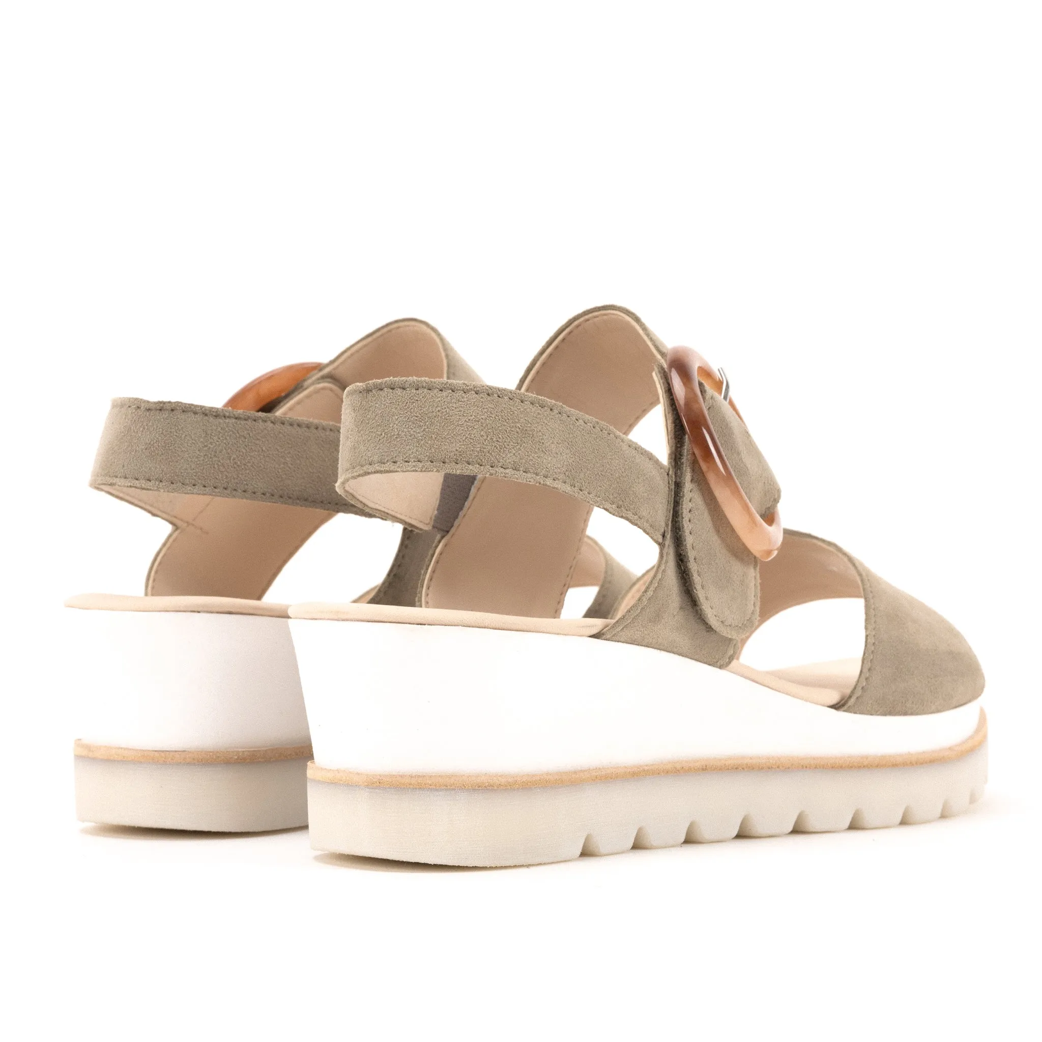 BUCKLE WEDGE - SAGE - LEATHER
