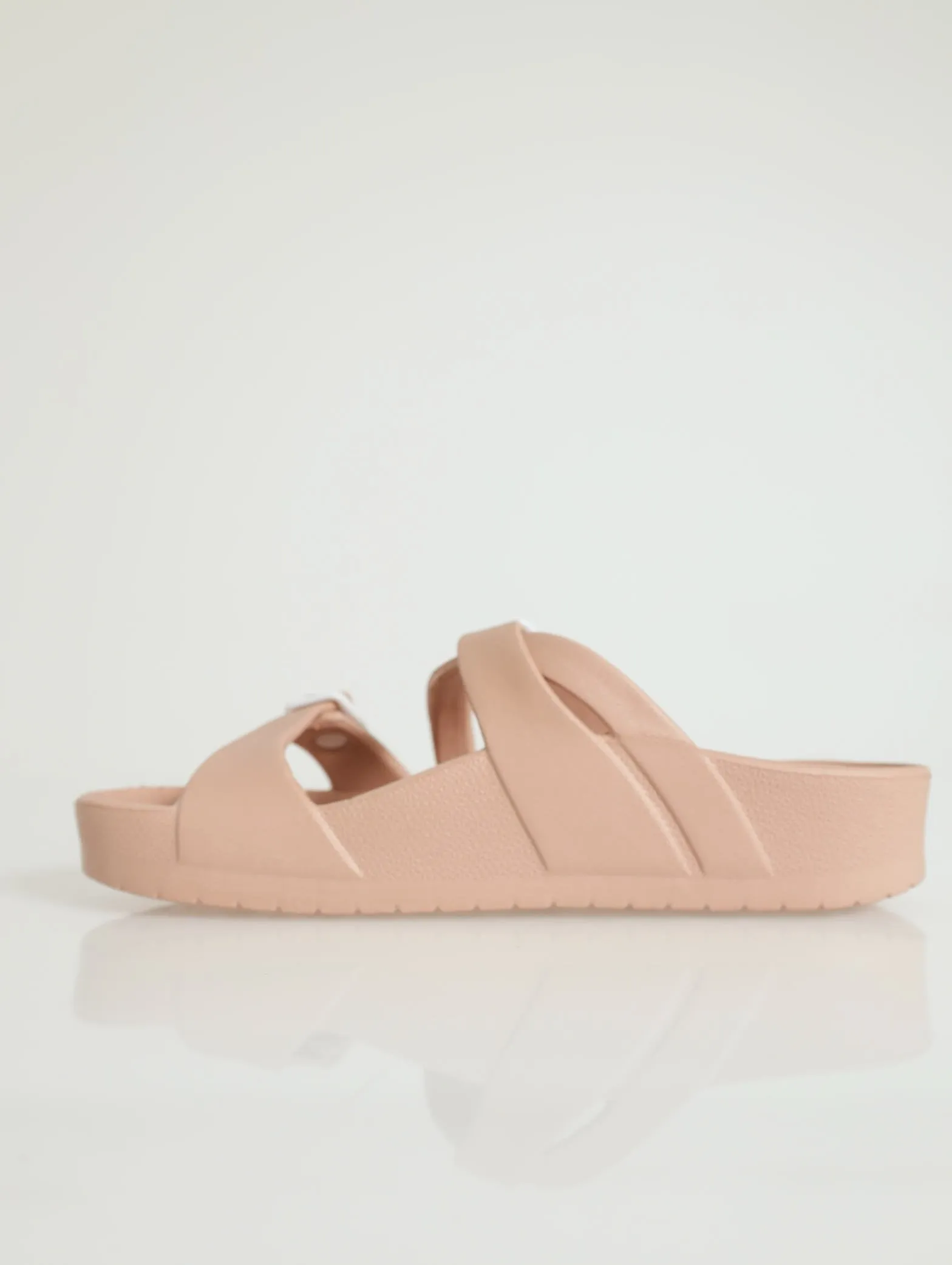 Buckled Strap Moulded Eva Slide - Blush
