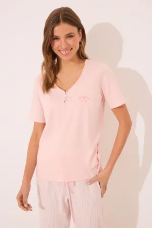 Capri pyjamas 100% cotton orange striped - Orange