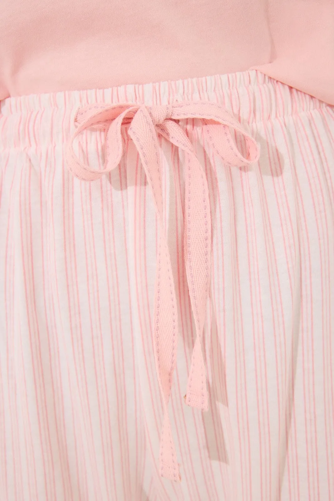 Capri pyjamas 100% cotton orange striped - Orange