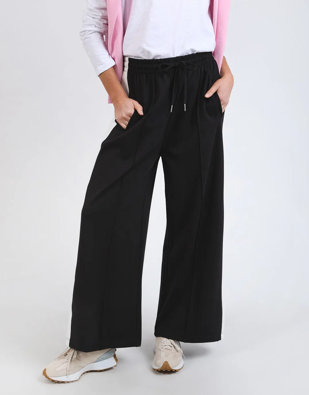 Carmen Wide Leg Pant - Black/Marshmallow