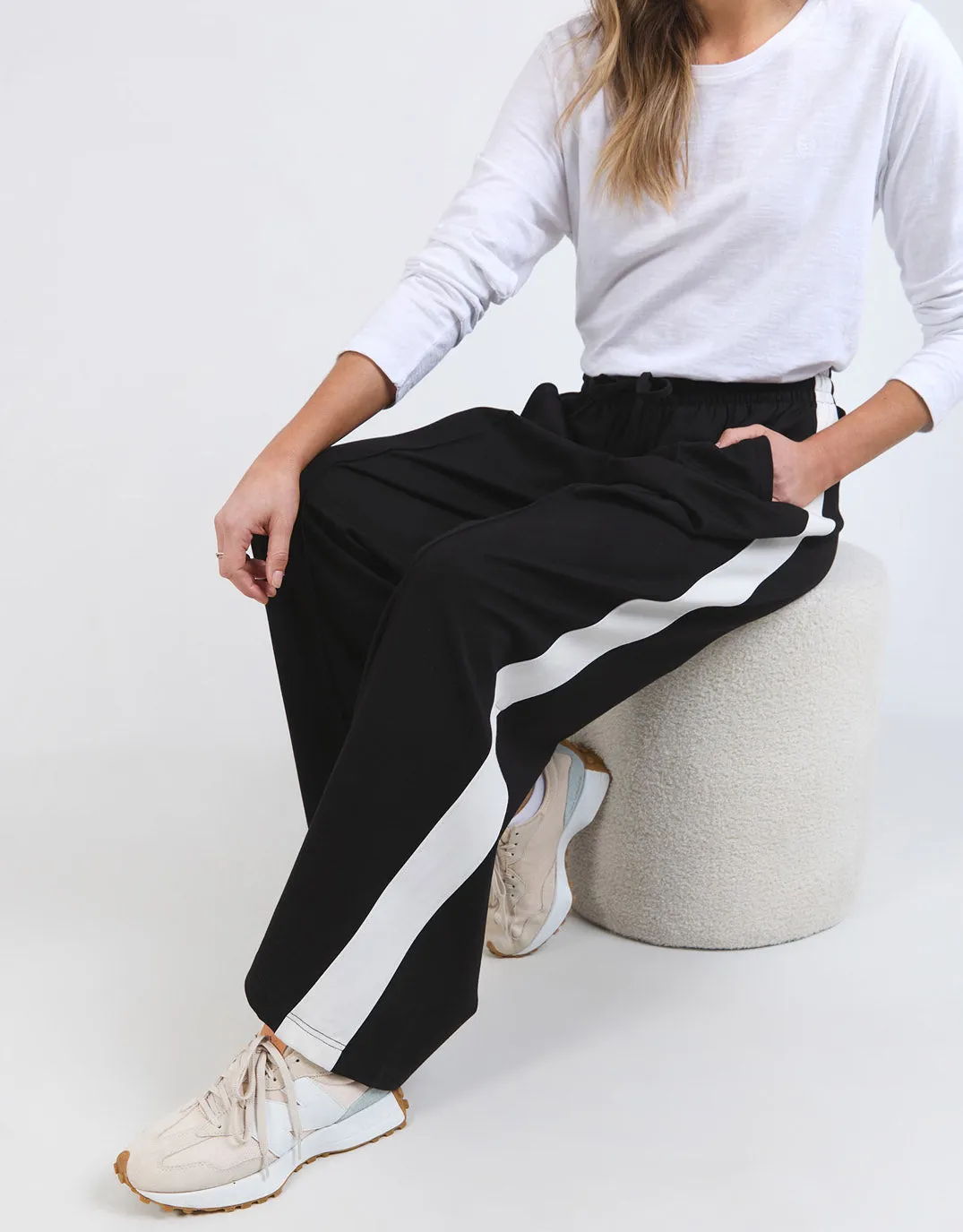 Carmen Wide Leg Pant - Black/Marshmallow