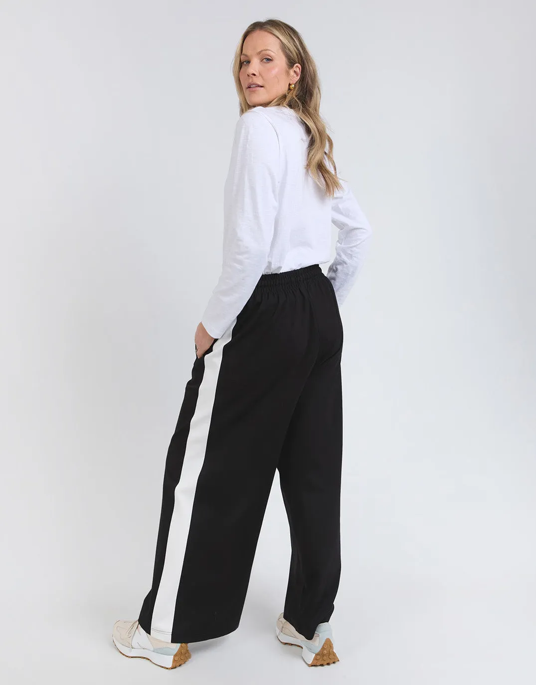 Carmen Wide Leg Pant - Black/Marshmallow