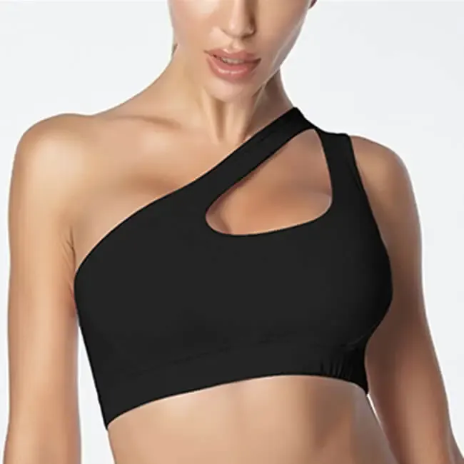 Cassie One-Shoulder Cutout Asymmetrical Sports Bra