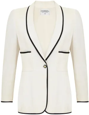 Chanel ivory tweed jacket Size 12UK