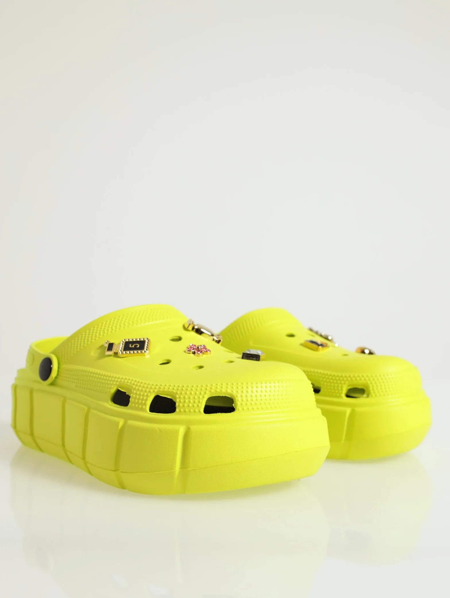 Chunky Flatform Eva Clog - Chartreuse