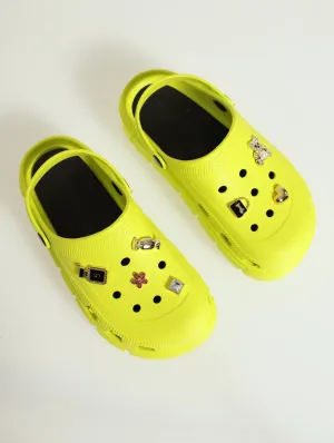 Chunky Flatform Eva Clog - Chartreuse