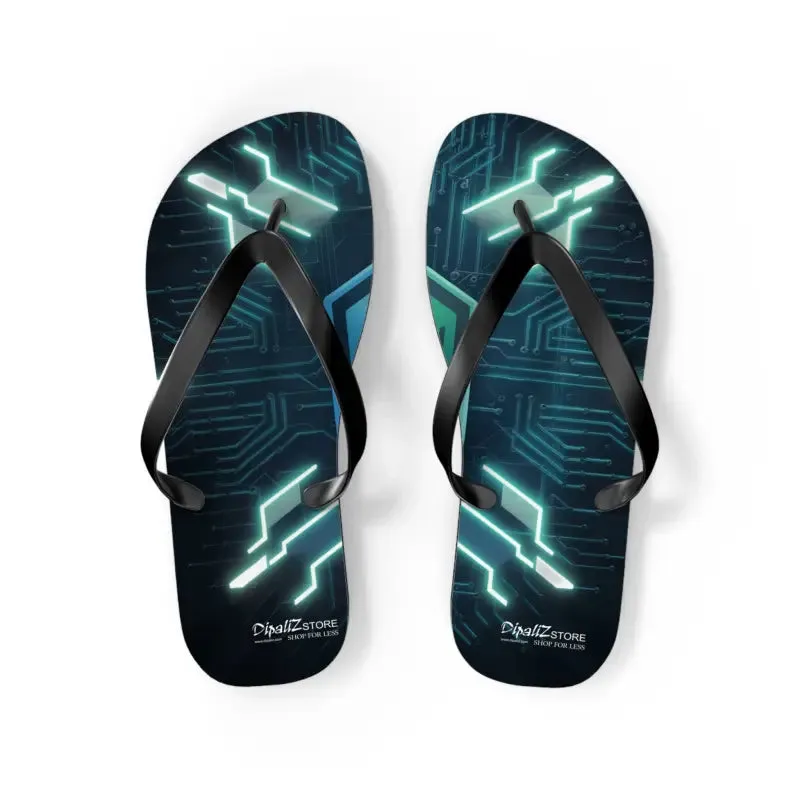 Circuit Pattern Flip Flops with Cushioned Footbed