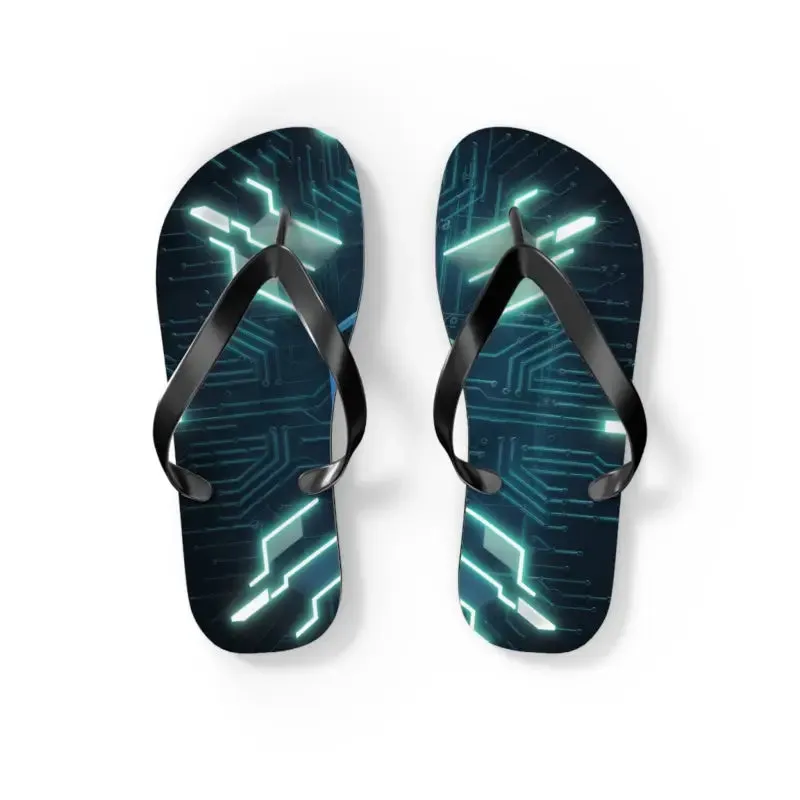Circuit Pattern Flip Flops with Cushioned Footbed