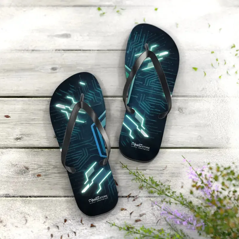 Circuit Pattern Flip Flops with Cushioned Footbed