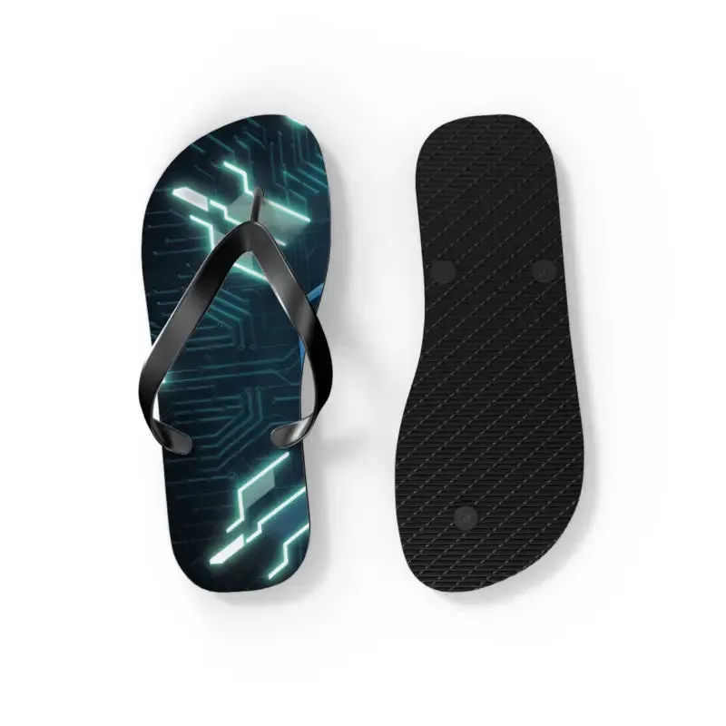 Circuit Pattern Flip Flops with Cushioned Footbed