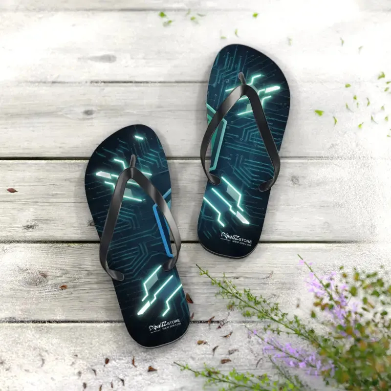 Circuit Pattern Flip Flops with Cushioned Footbed