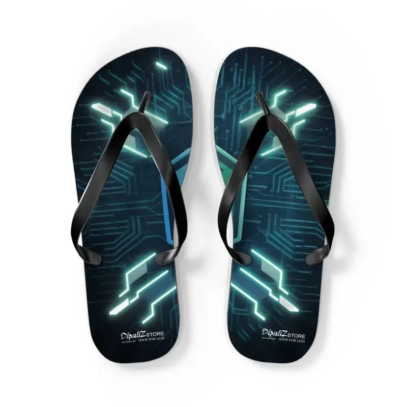 Circuit Pattern Flip Flops with Cushioned Footbed
