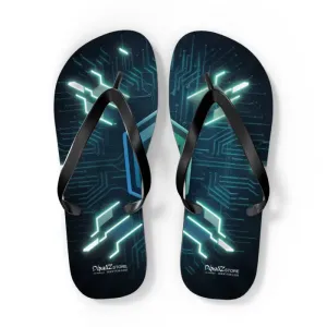Circuit Pattern Flip Flops with Cushioned Footbed