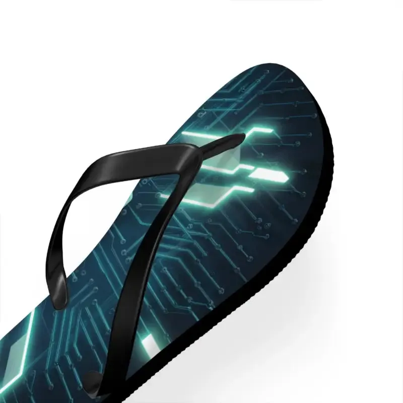 Circuit Pattern Flip Flops with Cushioned Footbed