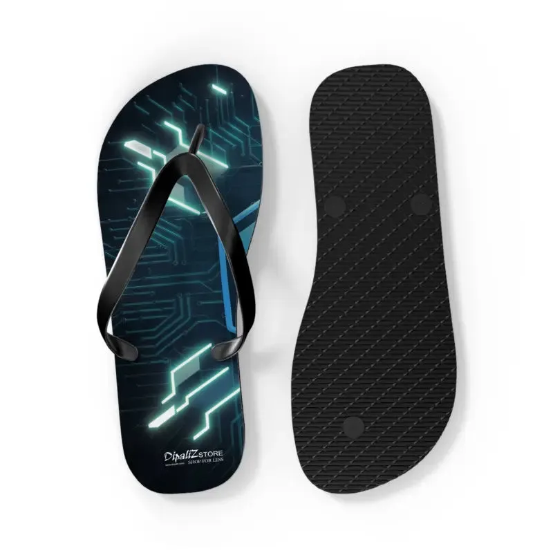 Circuit Pattern Flip Flops with Cushioned Footbed