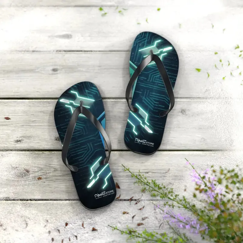 Circuit Pattern Flip Flops with Cushioned Footbed