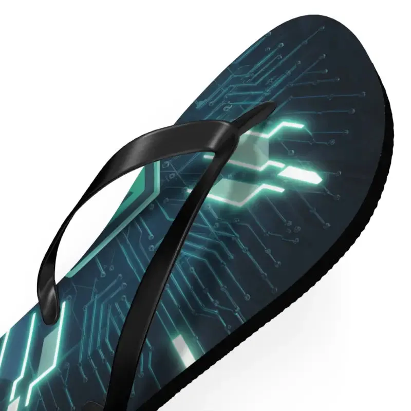 Circuit Pattern Flip Flops with Cushioned Footbed