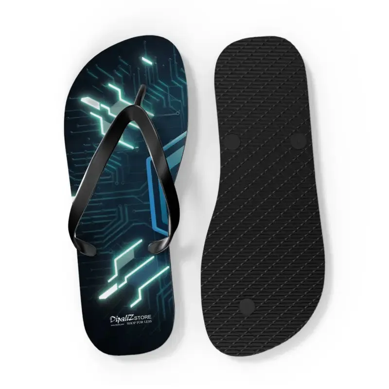 Circuit Pattern Flip Flops with Cushioned Footbed