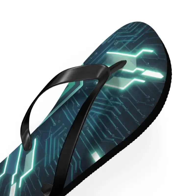 Circuit Pattern Flip Flops with Cushioned Footbed