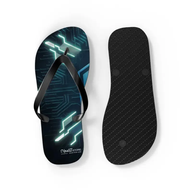 Circuit Pattern Flip Flops with Cushioned Footbed