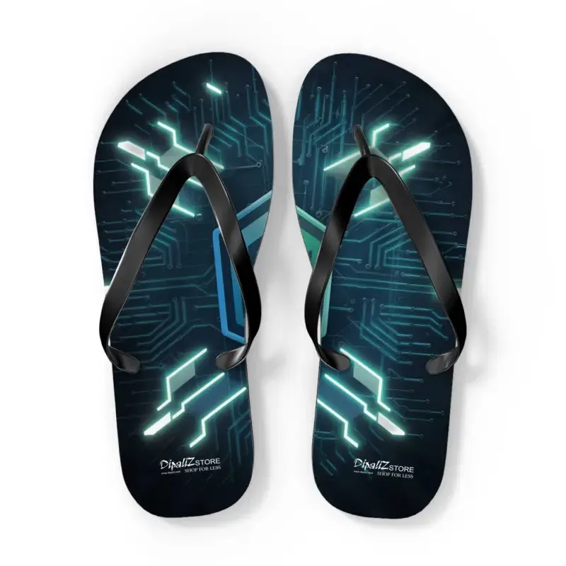 Circuit Pattern Flip Flops with Cushioned Footbed