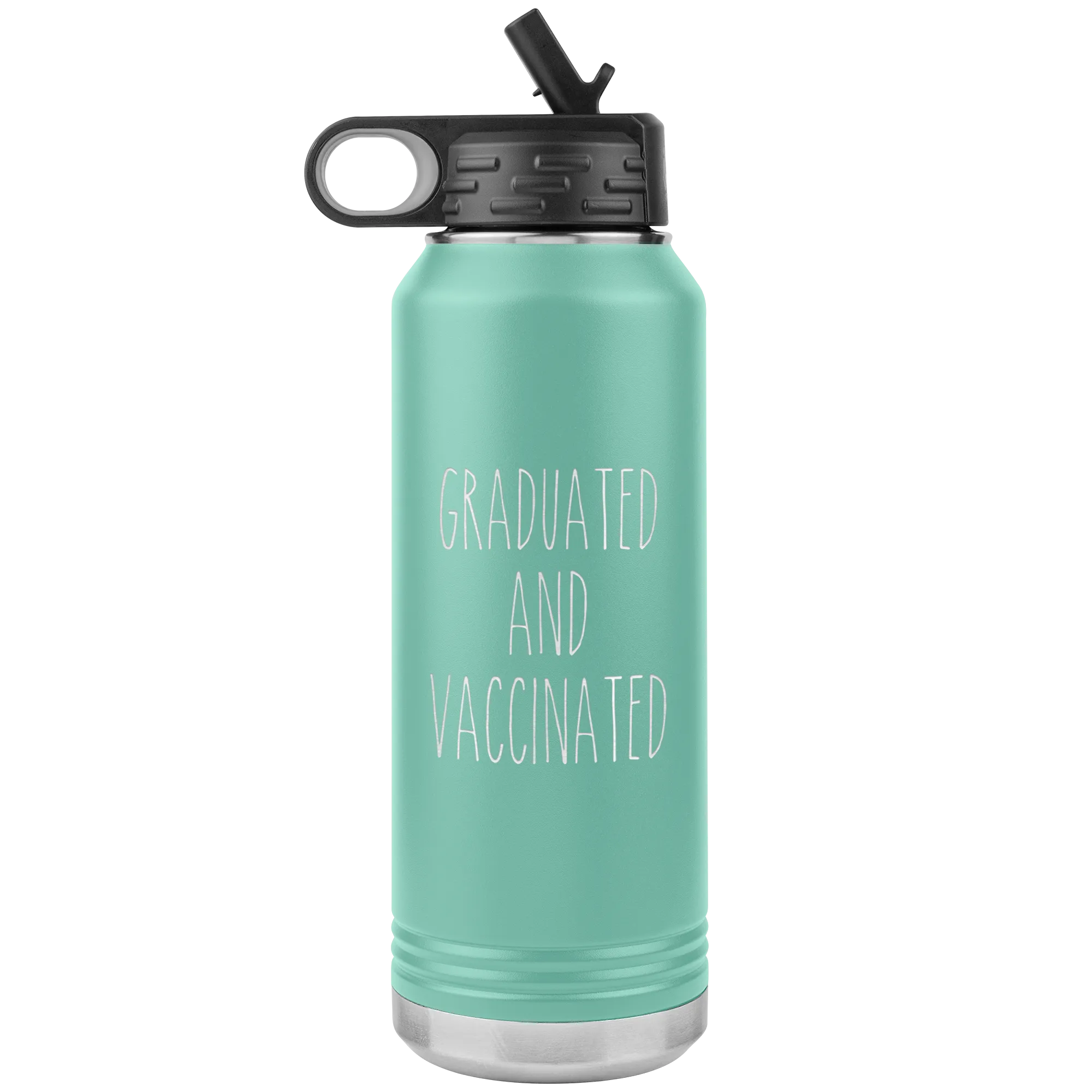Class of 2021 Graduation Gift Graduated and Vaccinated Insulated Water Bottle Tumbler 32oz BPA Free