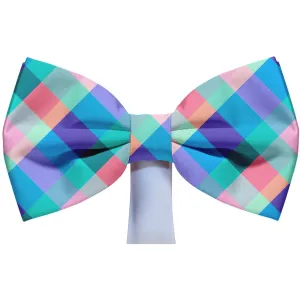 Colorful Plaid in Spring Magnetic Bow Tie