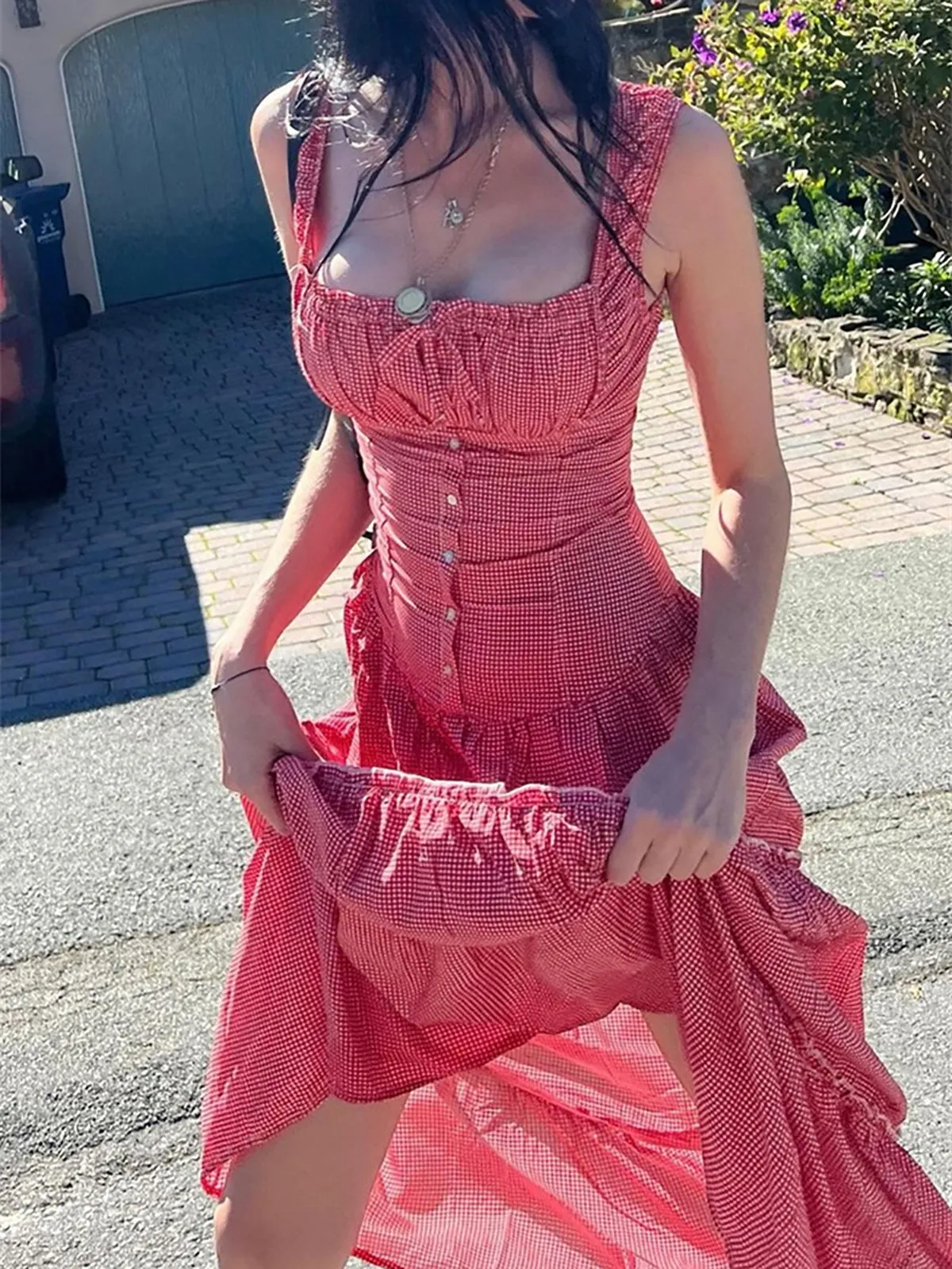 Corset Maxi Dress | Red | Romantic and Lightweight Summer Style
