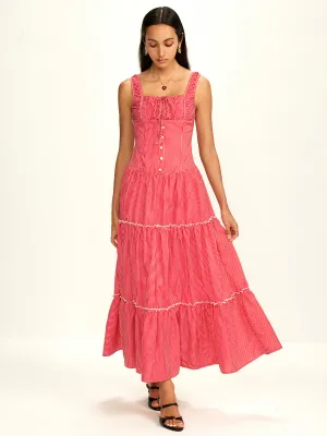 Corset Maxi Dress | Red | Romantic and Lightweight Summer Style