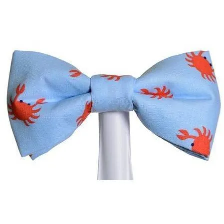 Crabs Blue and Red Magnetic Bow Tie
