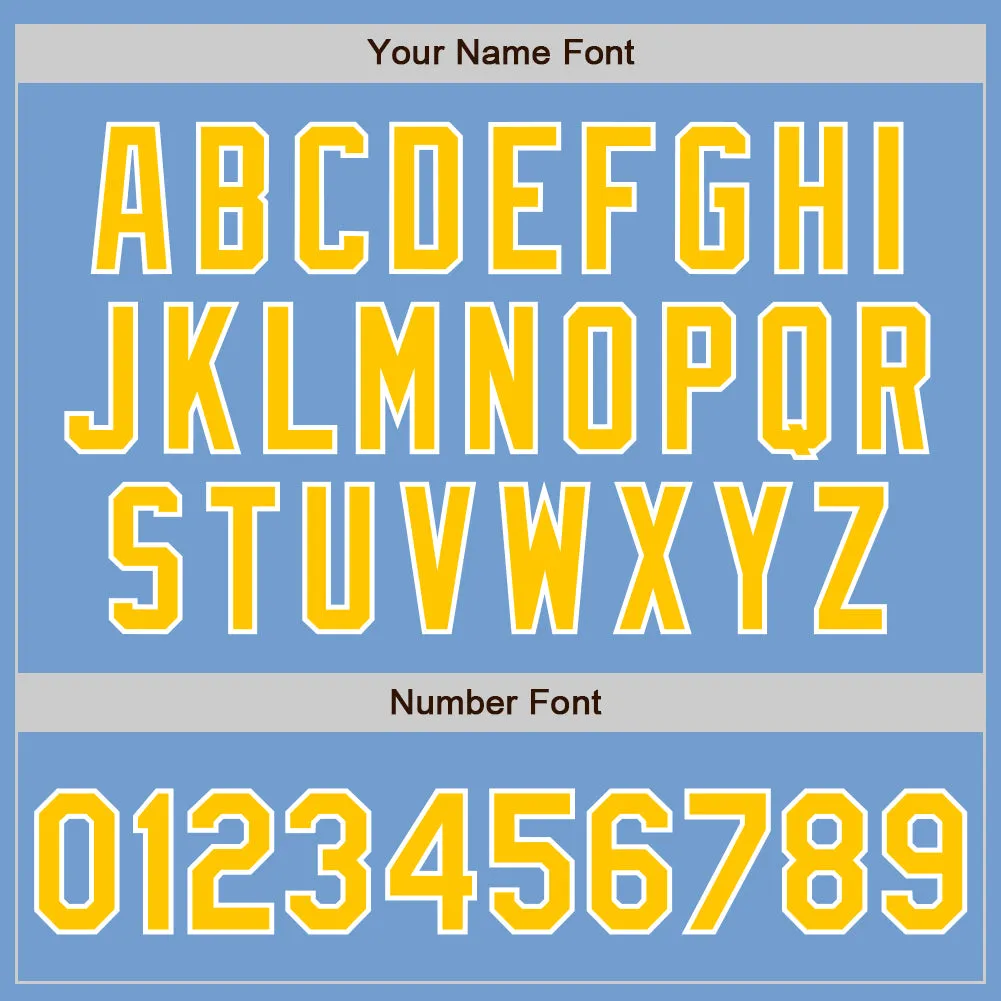 Custom Light Blue Yellow-White Authentic Baseball Jersey