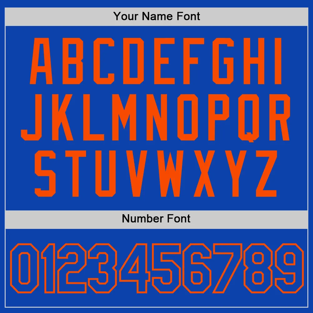 Custom Thunder Blue Orange Authentic Baseball Jersey