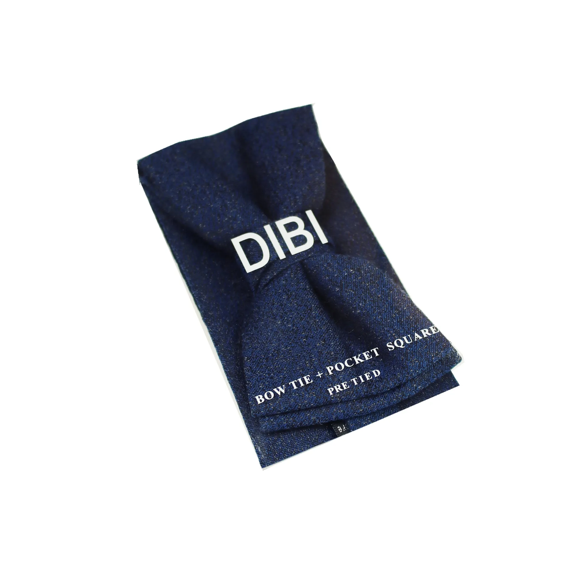 Dark Navy Textured Pre Tie Bow Tie   Pocket Square