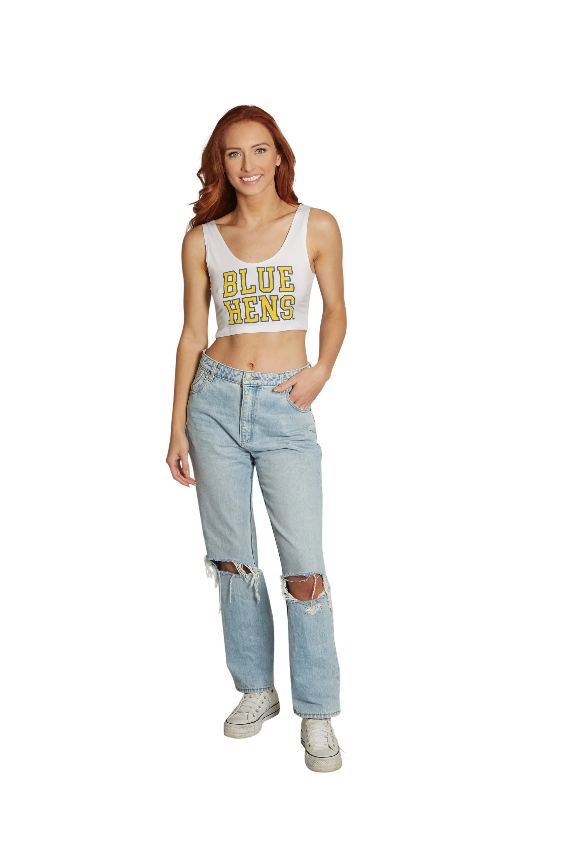 Delaware Blue Hens Crop Tank Top