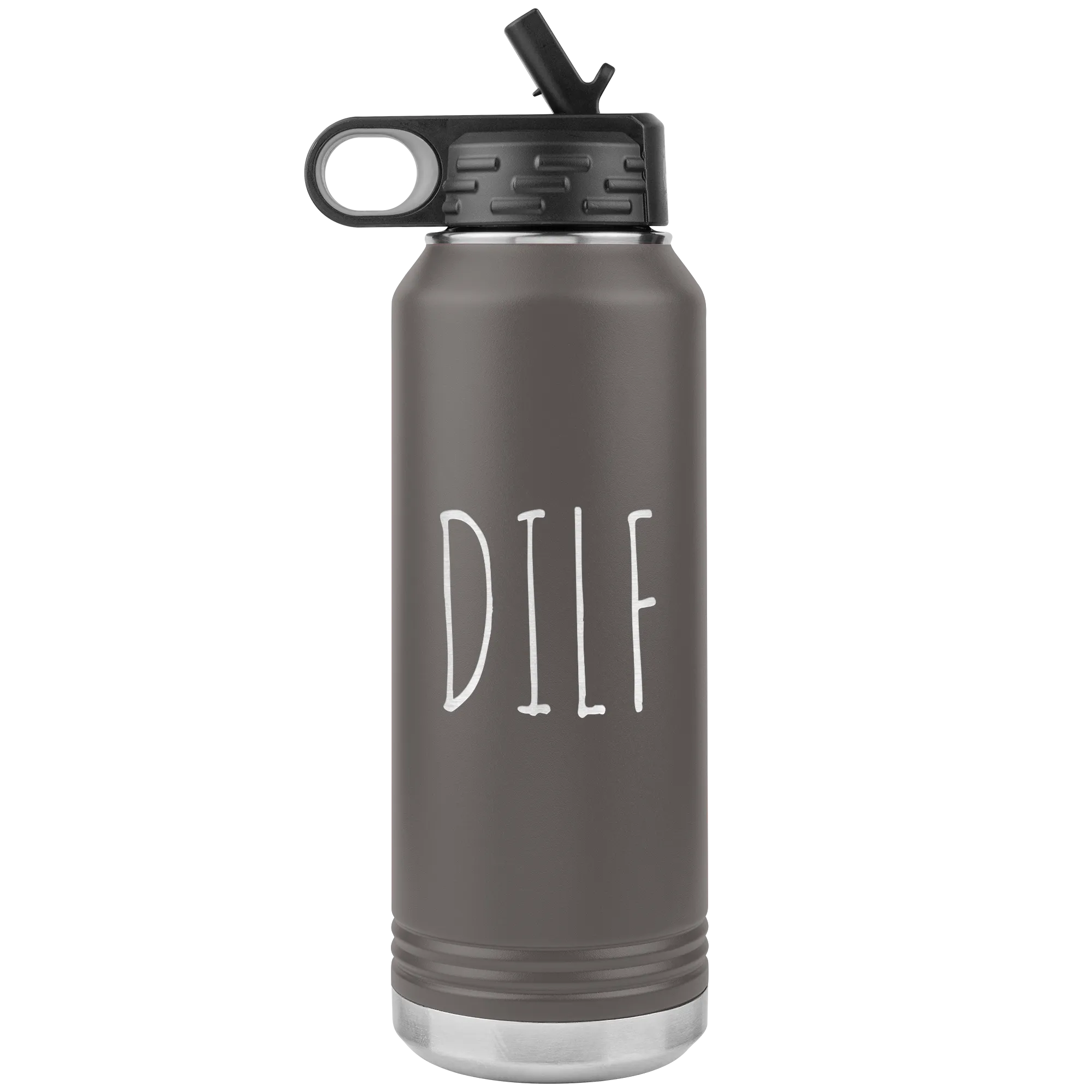 DILF Water Bottle For New Dad Funny Father's Day Gift Baby Shower Future Dad Pregnant Congratulations 32oz BPA Free
