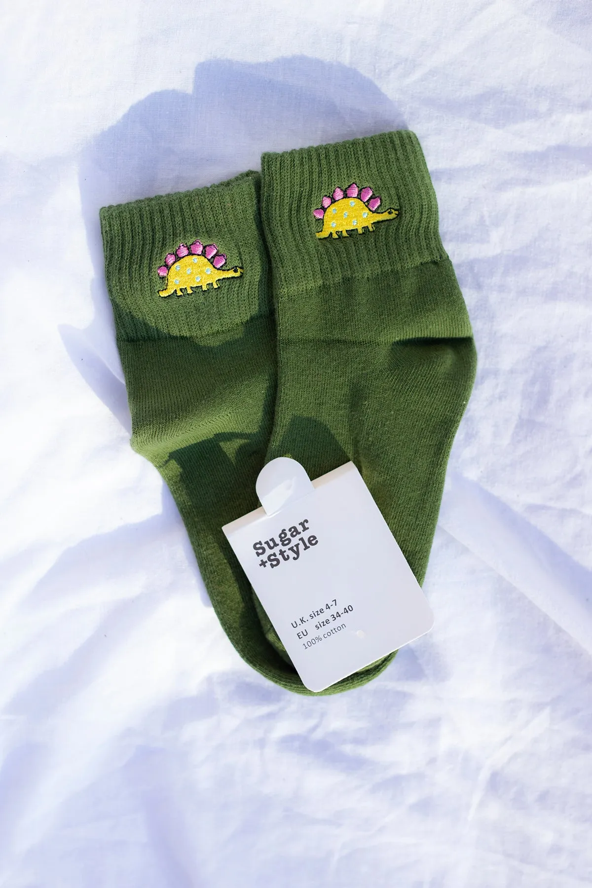 Dinosaur Embroidered Socks