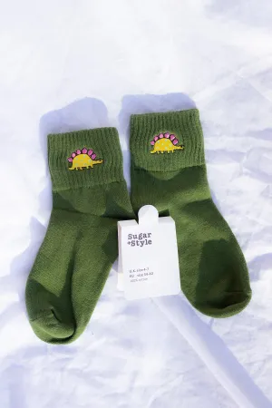 Dinosaur Embroidered Socks