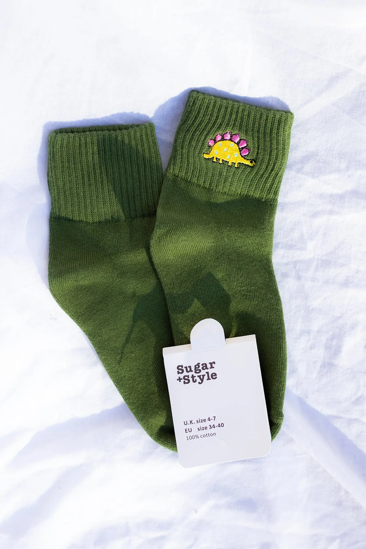 Dinosaur Embroidered Socks
